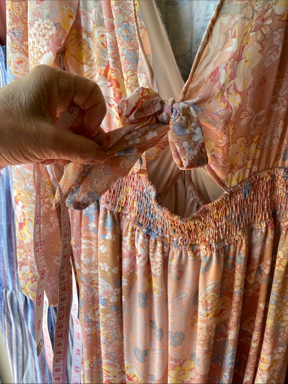 Inspired Hearts Floral Maxi Dress in Blush, Blue, Yellow - Picture 14 of 14